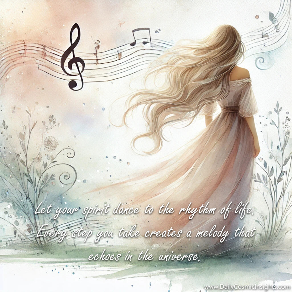 Let your spirit dance to the rhythm of life. Every step you take creates a melody that echoes in the universe.