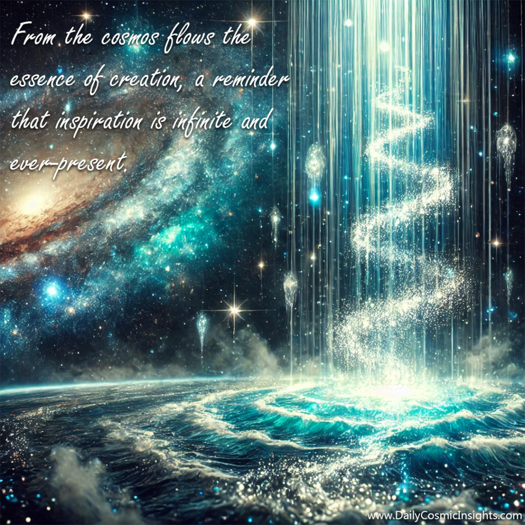From the cosmos flows the essence of creation, a reminder that inspiration is infinite and ever-present.